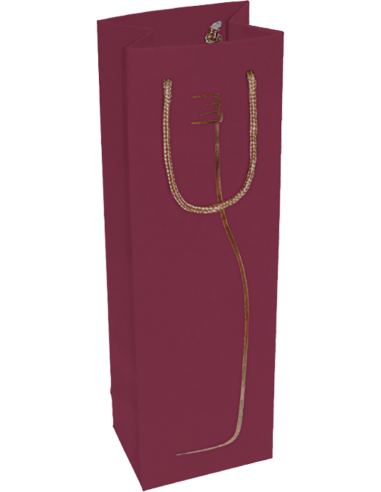 Sacchetto Regalo Luxury Porta Bottiglia in Carta Bordeaux per 1 Bottiglia  da 750 ml.